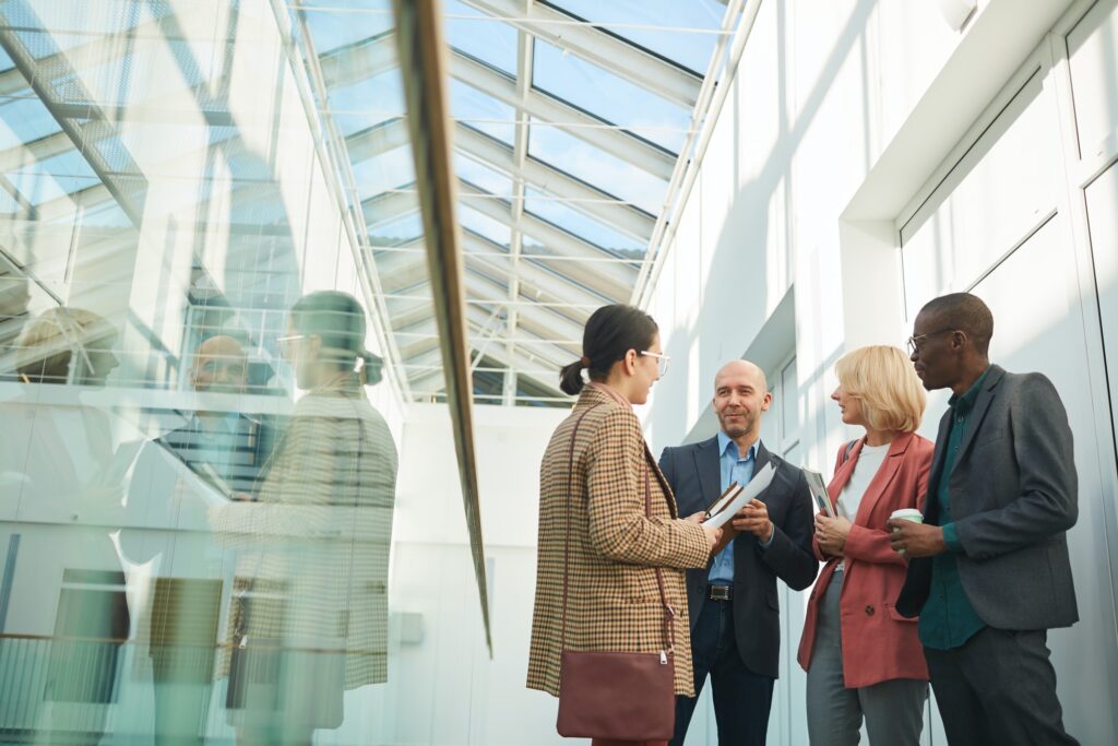 Business people meeting at office building