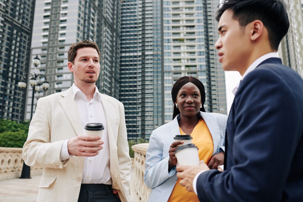 Investors meeting with developer